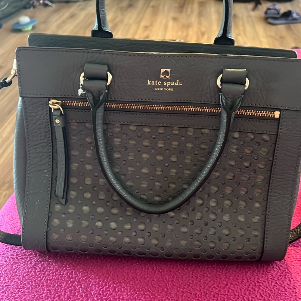 Kate Spade 9x12 gray structured purse